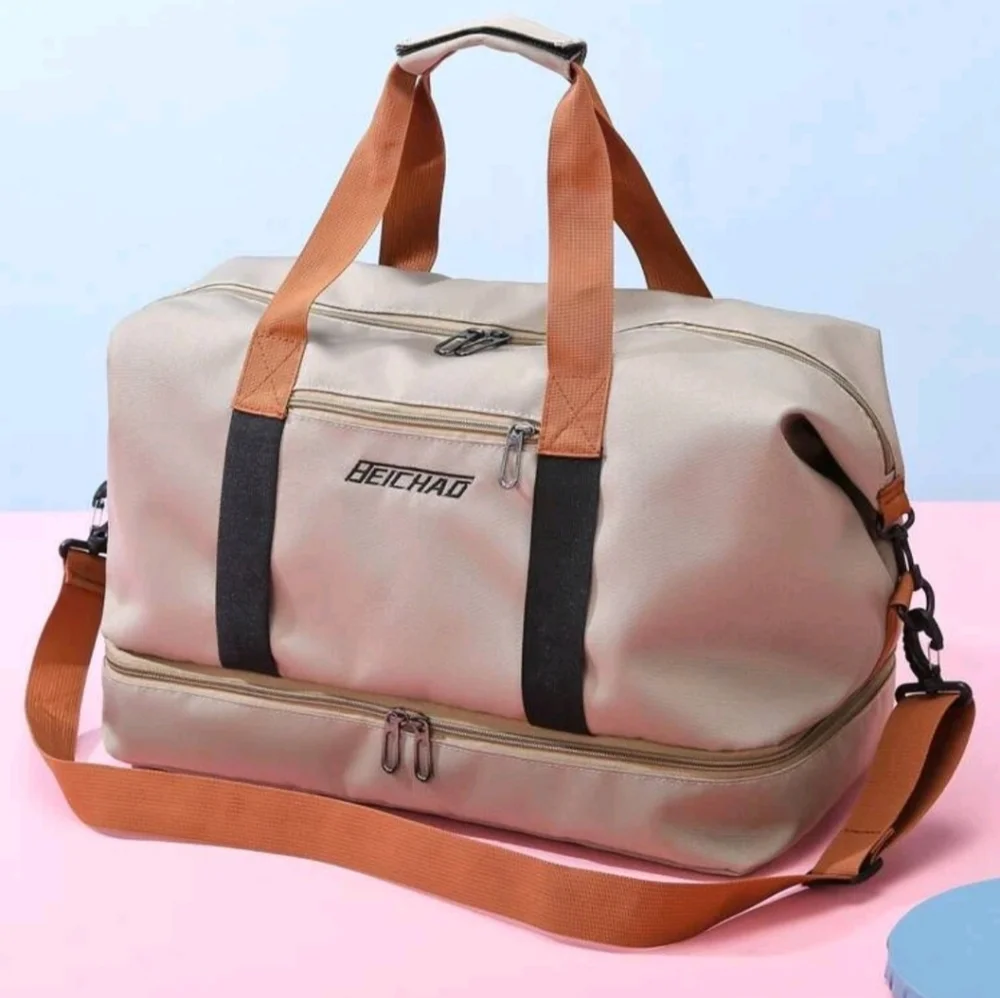 NEW Beige Duffle Bag
